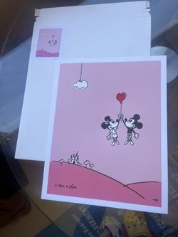 Disney Art Print Lithograph 11"x14" So This Is Love Mickey Minnie Mouse Will Gay