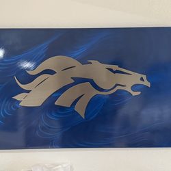 Metal Broncos Sign Brand New Beautiful Colors