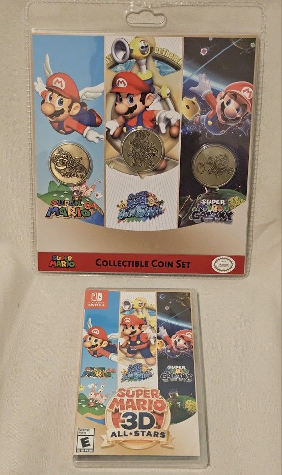 Brand New Sealed Nintendo Switch Super Mario 3D All Stars With Collectable Coin Set