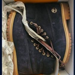 Timberland Boots Blue Suede 9.5 Mens Tan Backpack
