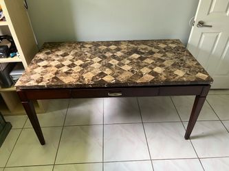 Writing desk with stone top 60 x 32 inches