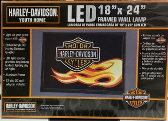 HARLEY-DAVIDSON Official Framed LED Wall Lamp. 18" x 24"