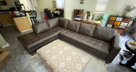 Leather sectional
