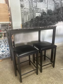Bar Table Set with Two Stools
