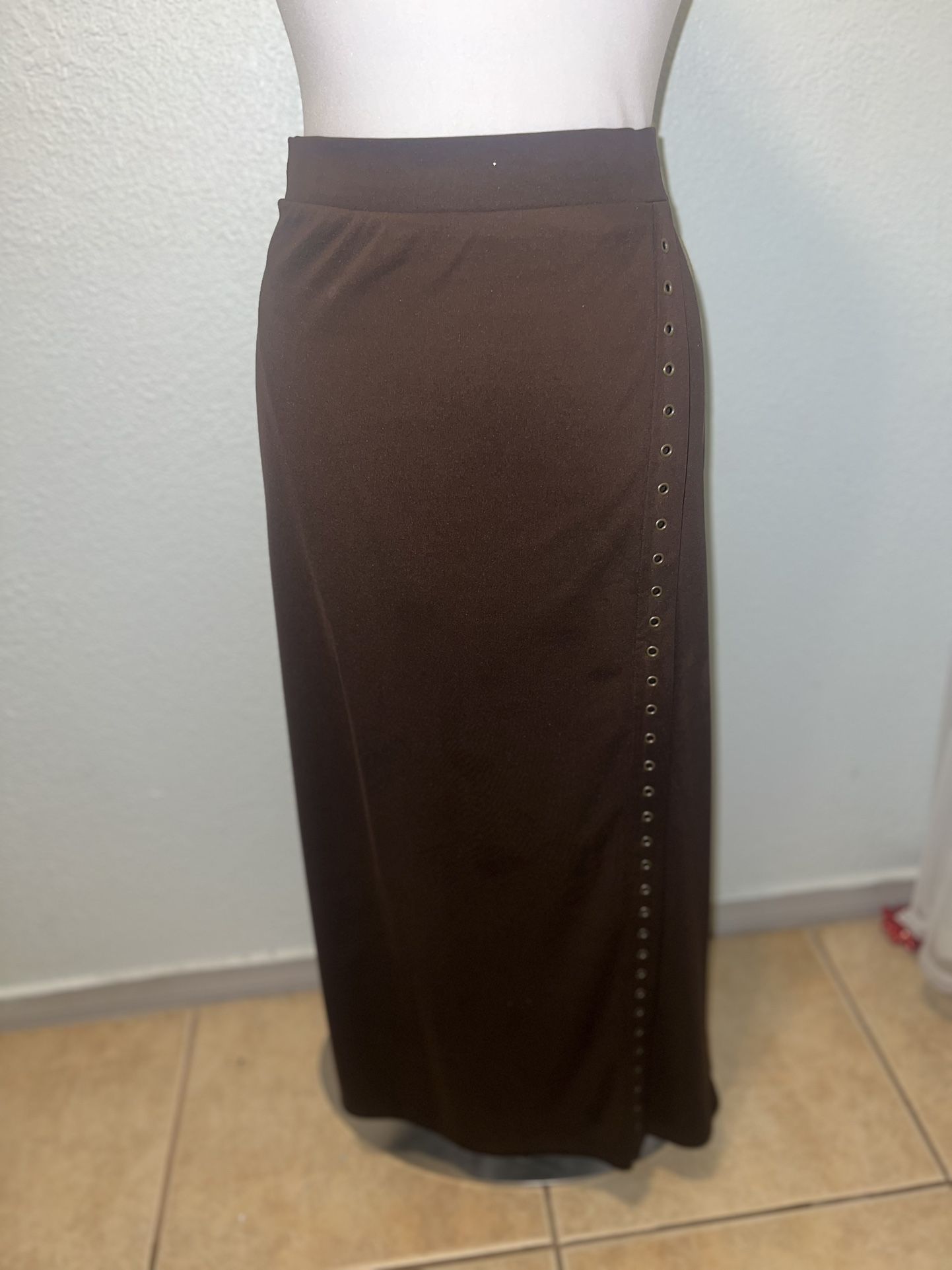 liz claiborne brown long skirt size large