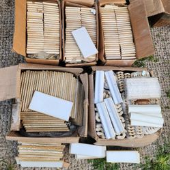 White Ceramic Tiles Mixed Lot of 374 Pieces Rectangle Corner NEW