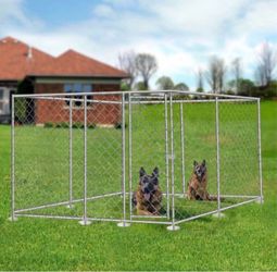 10 x10 x4.10ft Outdoor Dog Kennel Metal Big Dog Cage for Dog Playpen w/ Door Brand new still in the box E635