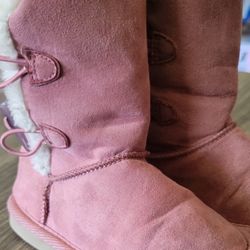 Pink Fuzzy Girls Boots