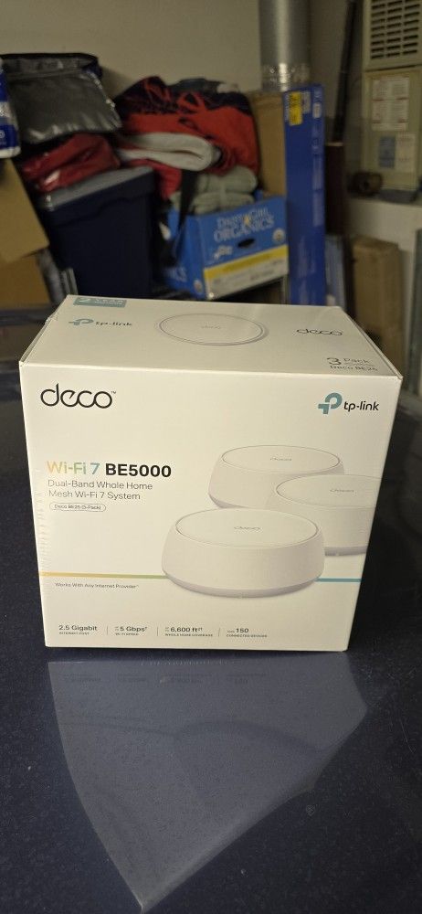 TP-Link Dual-Band BE5000 WiFi 7 Mesh Wi-Fi System (Deco BE25) | 4-Stream 5 Gbps | 240 Mhz Channels |