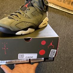 Jordan Air Jordan 6 Retro Travis Scott Olive High Top Sneakers Nubuck CN1084-200