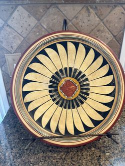 Southwestern style Decorative plate with metal stand