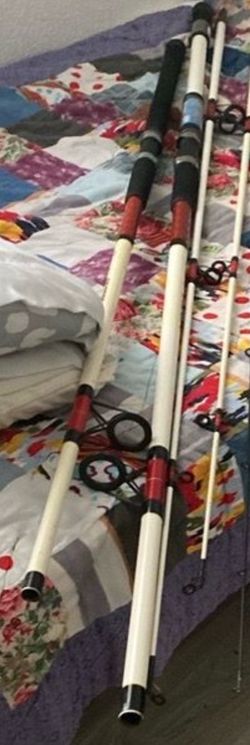Fishing Rods Set of 2 (4 White Pieces)