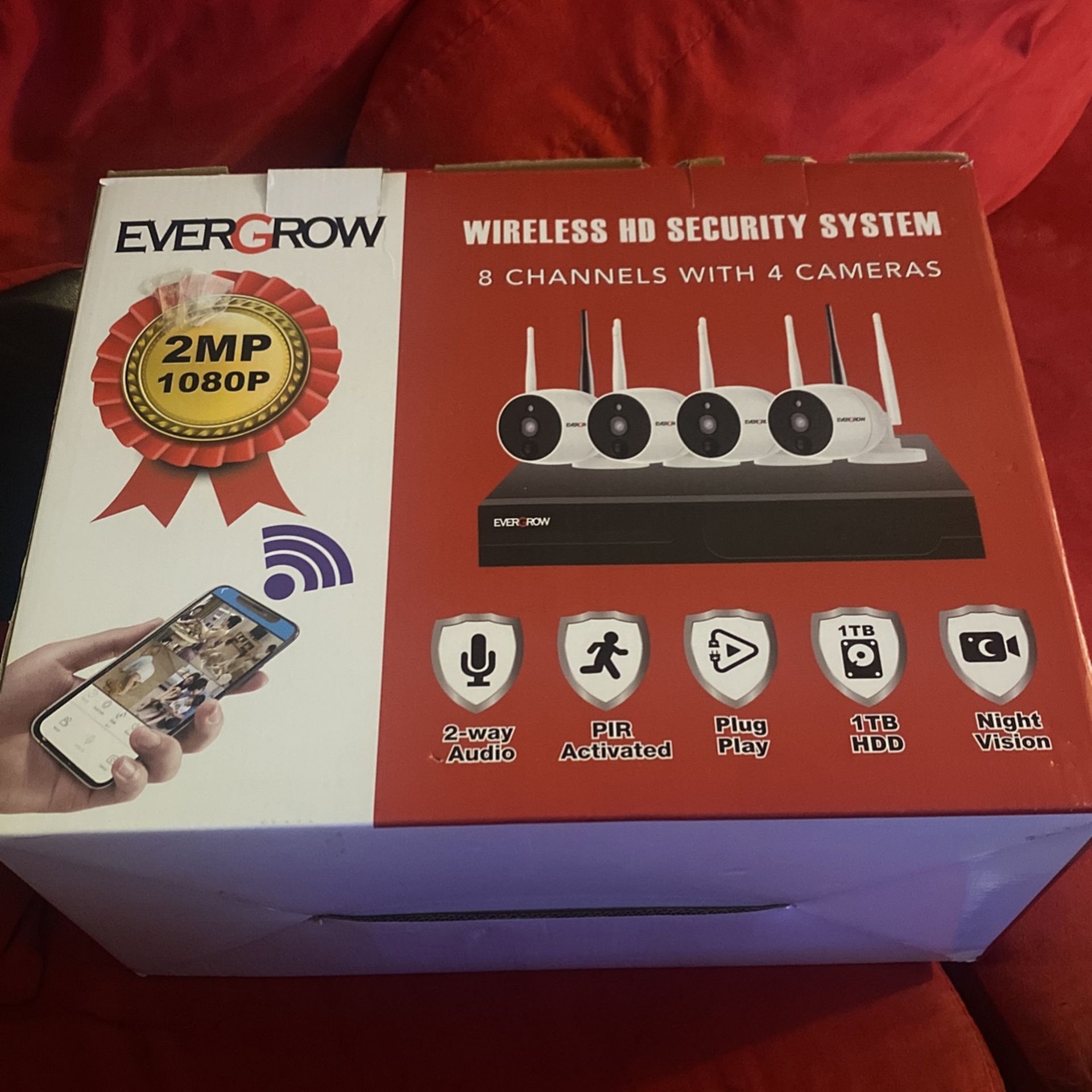 Security System 4 Two way audio With Day & Night Vision