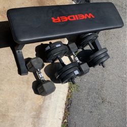 FREE WEIGHTS AND BENCH