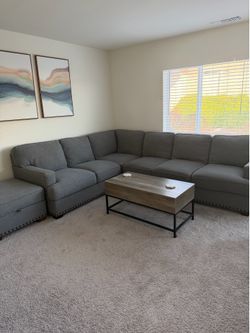 Beautiful Large Grey Sectional Couch — NEED TO SELL QUICK — Give me Your Best Offer