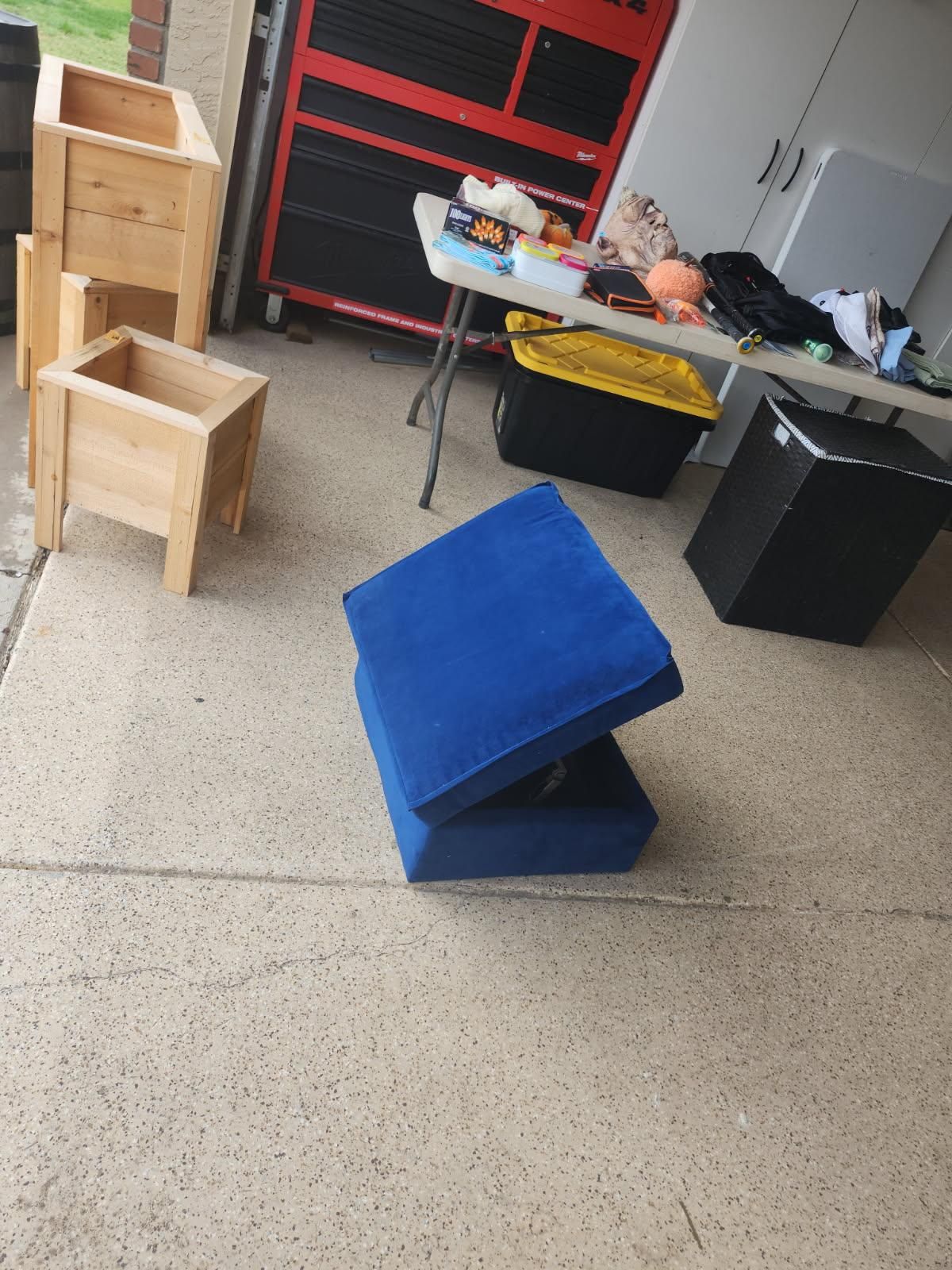 Blue Stool And Storage