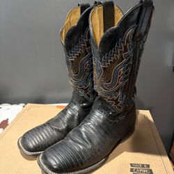 Black Teju Lizard boots