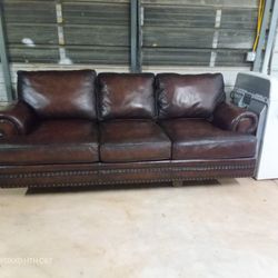Bernhardt Brown Leather Sofa