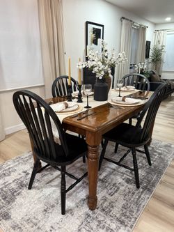 Dining Table and Chairs With Some Decor