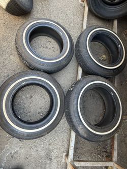 Set of 4 Whitewall Tires Travel Star UN106 155/8R13 Used set for 280 installed