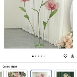 Giant Flowers for Decoration, Essential Wedding Reception Decor, 5.6ft Tall Artificial Silk Flower, Party Banquet Backdrop Decoration, Home Decor (Red