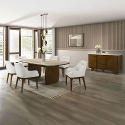 Dining set 7 pc Natural Marble top, Vintage Oak finish, New Especial price 