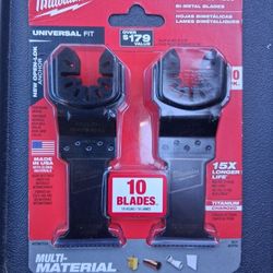 Milwaukee  1-3/8 in. Titanium Bi-Metal Universal Fit Wood and Metal Cutting Multi-Tool Oscillating Blade (10-Pack)  