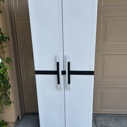 Meter Cabinet Grey/ Black With Door And Shelves 