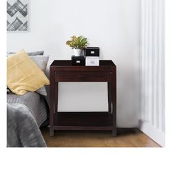 Side Table With Drawer And USB Port 