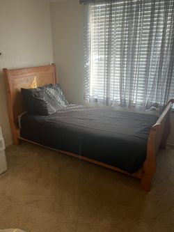 Bed Frame Light Brown Wood