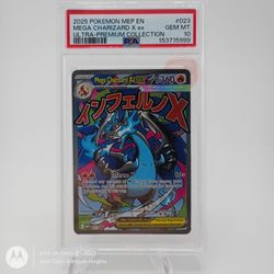 Rare Mega Charizard X Pokemon Card - Graded and Cased