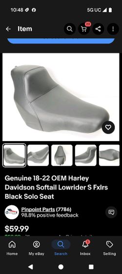 Genuine 18-22 OEM Harley Davidson Softail Lowrider S FxIrs Black Solo Seat