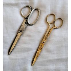 Vintage Ideal and Toledo Spain Metal Cutting Scissors Shears, Set of 2