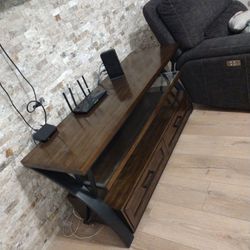 Too Heavy Wood Brown Tv Stand We Buy It From The Costco 