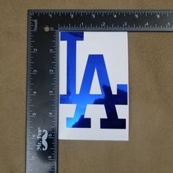 LA Dodgers Vinyl Decal - Chrome Blue