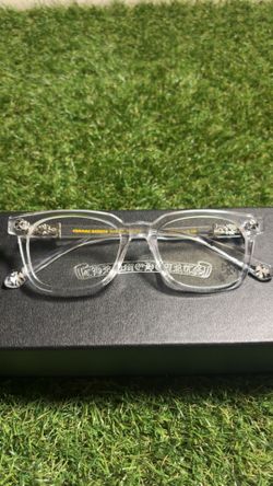 Clear chrome heart glasses