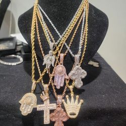 Rope Chain and Pendant combo Gold plated 