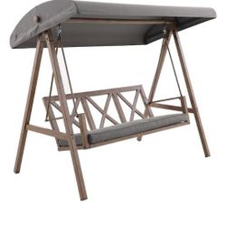 Brand New Never Opened Style Selection 3 Person Brown Steel Outdoor Swing
