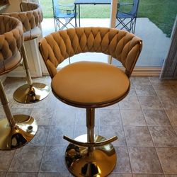   Beautiful Gold Velvet Bar Stool