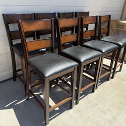 8 Pub Leather Chairs 