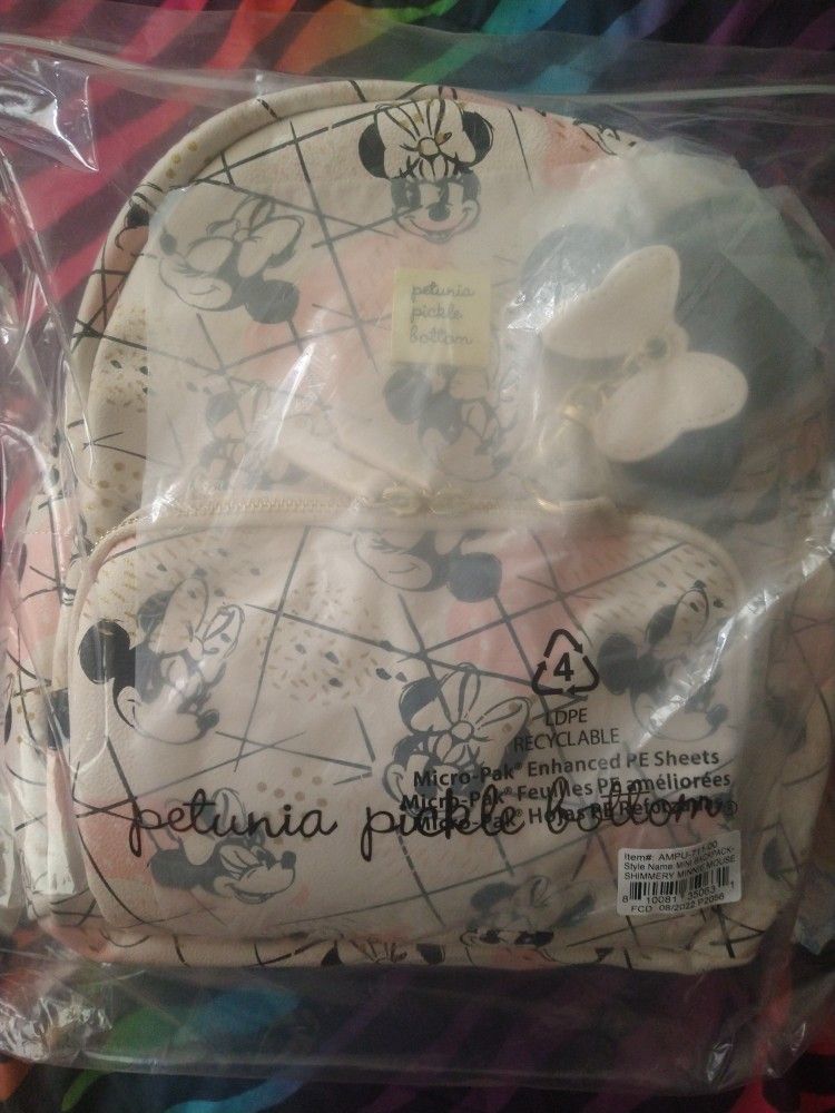 Petunia Pickle Bottom Mini Shimmery Backpack Disney Minnie Mouse NEW
