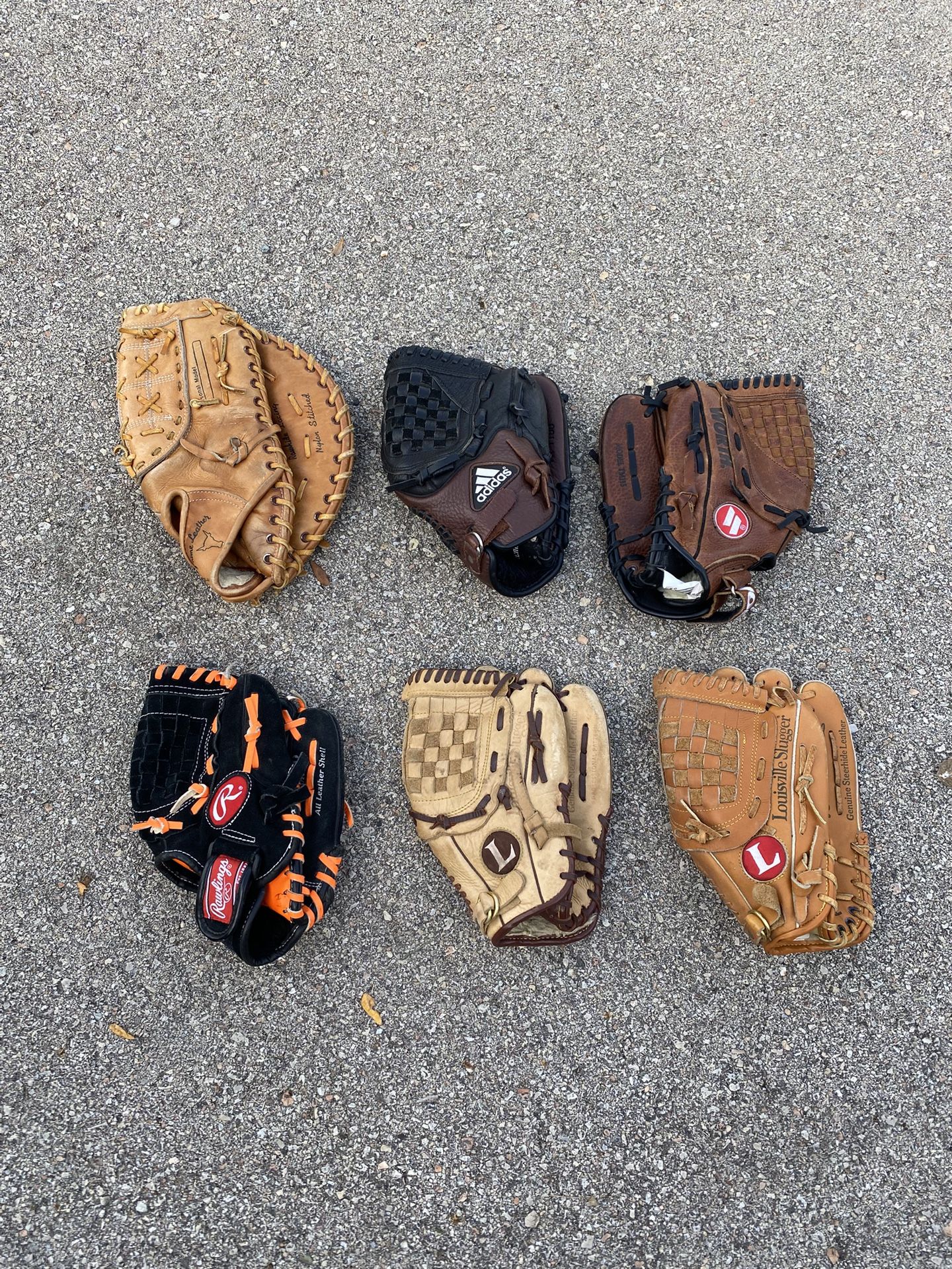 All Leather : Baseball Gloves      $35 & $25   Each 