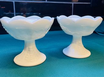 Vintage Indiana Glass Colony Harvest Grape pattern candlestick holders set