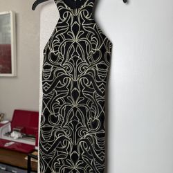 Parker Black & Gold Lace Dress – Size Small 