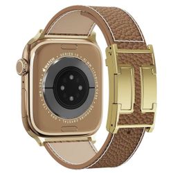 Leather Magnetic Watch Band Compatible with Apple Watch Ultra 49mm 46mm 45mm 44mm 42mm 41mm 40mm 38mm, Designer Replacement Strap for Women Men iWatch