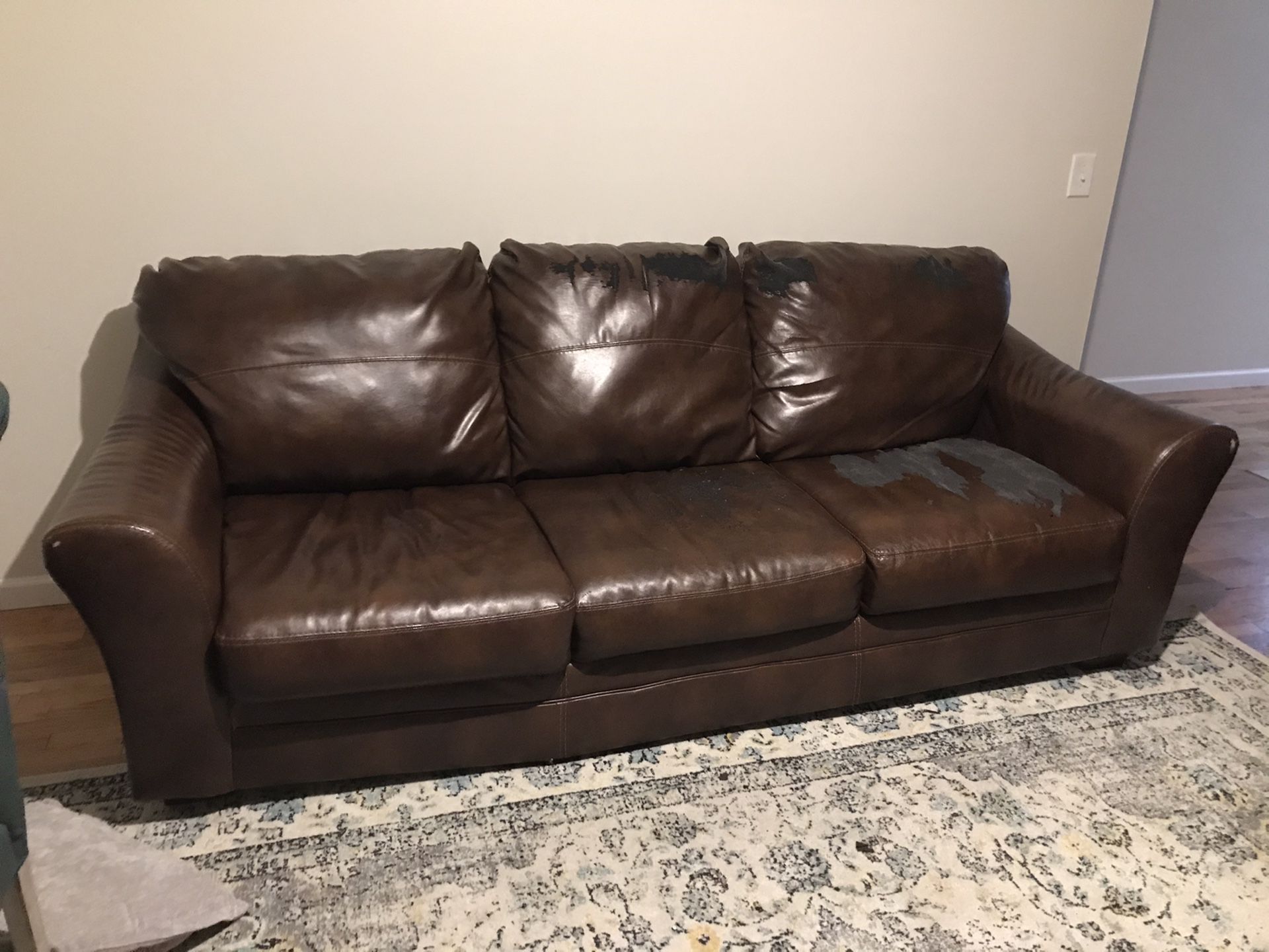 2 leather couch set FREE