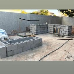 Masonry Block Walls , Bbq, Stucco, Fence Block 