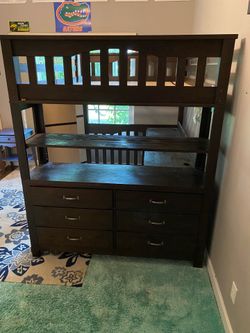 Loft bed, dresser desk