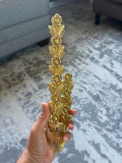 Vintage Gold Floral Curtain Holdback