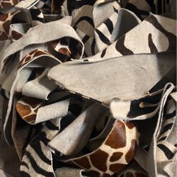 Hair On Hide Cow Scraps Animal Print Zebra Giraffe Cheetah Leopard Mix Selection Good Pieces Clean 